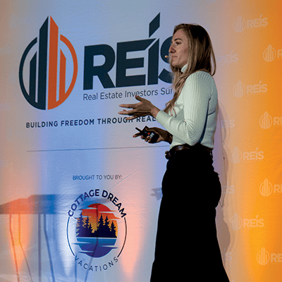 Natasha Flemming speaking at the Real Estate Investor's Summit
